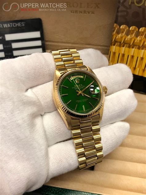 rolex day date green acciaio|rolex perpetual day date price.